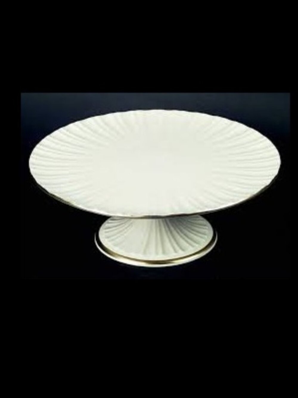Lenox 24k gold trim 10" Diameter Pedestal Cake Stand Plaza Collection